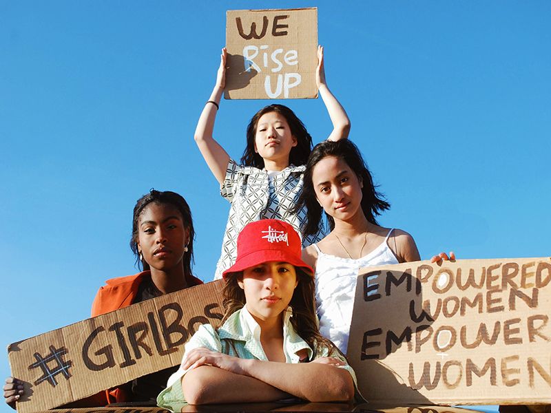 Women protesting for gender equality Photo by Natalie Hua on Unsplash