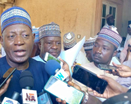  *  Mr Sada Suleiman, BUA Company's Assistant Director and Head, Admin and Cooperate Services responding to questions from newsmen shortly after donating medicals, educational materials as well as cement to host communities in Sokoto. Photo by: Ankeli Emmanuel, in Sokoto State.