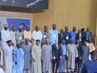 *  Centre, James Christoff, the Canadian High Commissioner to Nigeria, with Director General  NIMC, Tukur Lawal, the Managing Director NigComSat, Kashifu Inuwa, Director General  NITDA and a host of others at the event