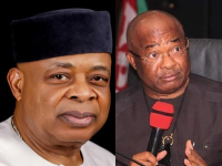 Senator Ken Nnamani (Left) and Governor Hope Uzodimma