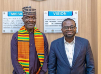 L-R: Executive Vice Chairman/ Chief Executive Officer, Nigerian Communications Commission (NCC), Dr. Aminu Maida and Ag. Director General, National Communications Authority (NCA), Ghana, Edmund Fianko, during a benchmarking visit of the NCC to the NCA in Ghana recently.