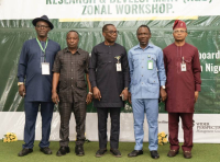 Officials of the NCDMB, Resource persons and participants at the NCDMB sponsored Oil and Gas Research and Development (R&D) Workshop for academics, at the Niger Delta University (NDU), Bayelsa State on Tuesday.