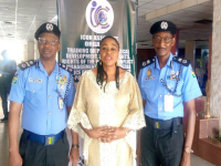 *  From left: Sokoto Police Command CP, Mohammed Gumel, the convener, Mrs Christie Dagogo George and the AIG, Zone 10, Bello Dalijan at the 3 day training of Police holding in Sokoto. Photo: Ankeli Emmanuel.