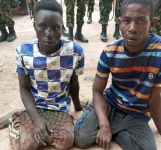 Two of the captured suspected kidnappers